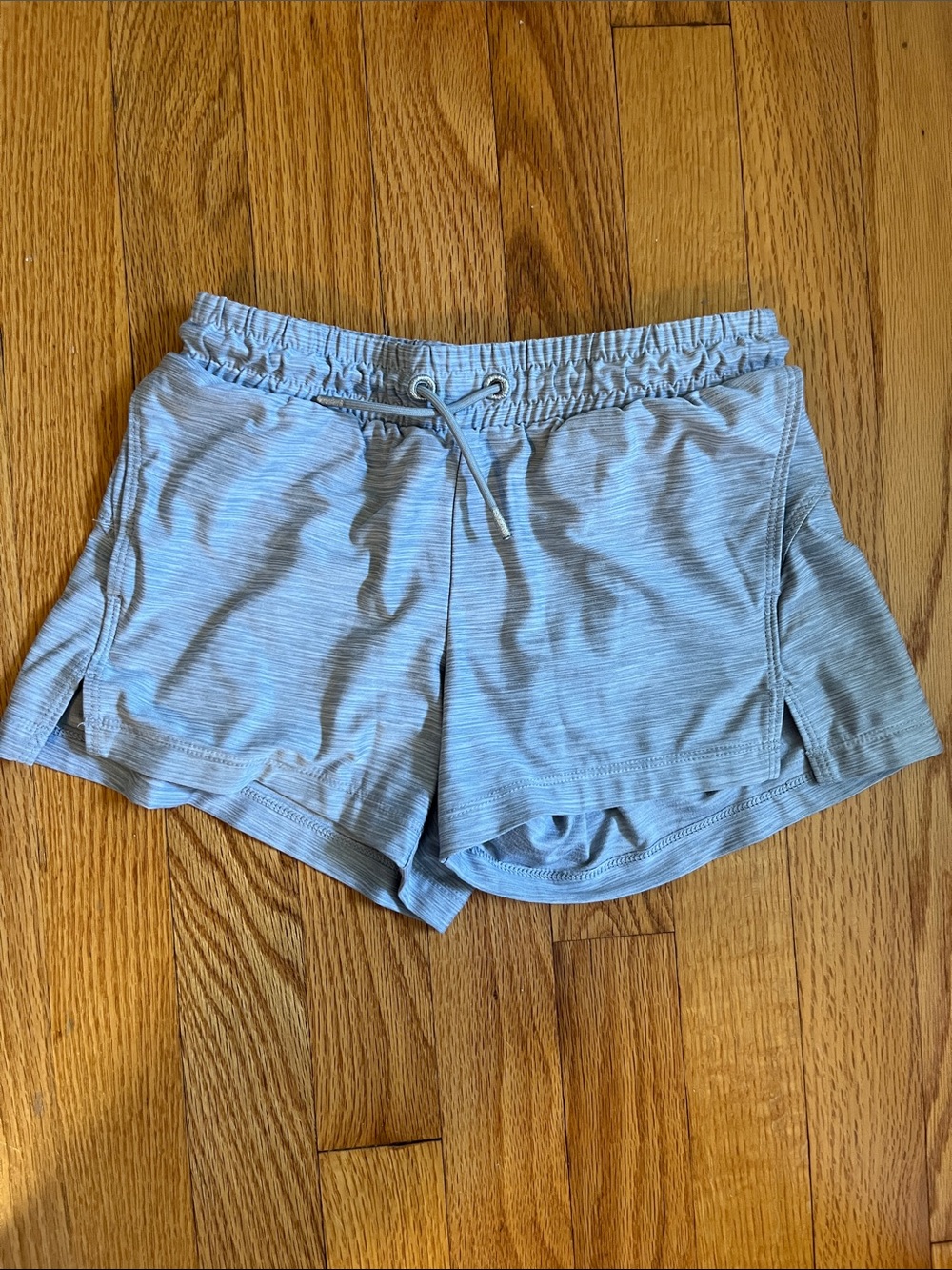 all in motion light blue girls' athletic shorts with drawstring